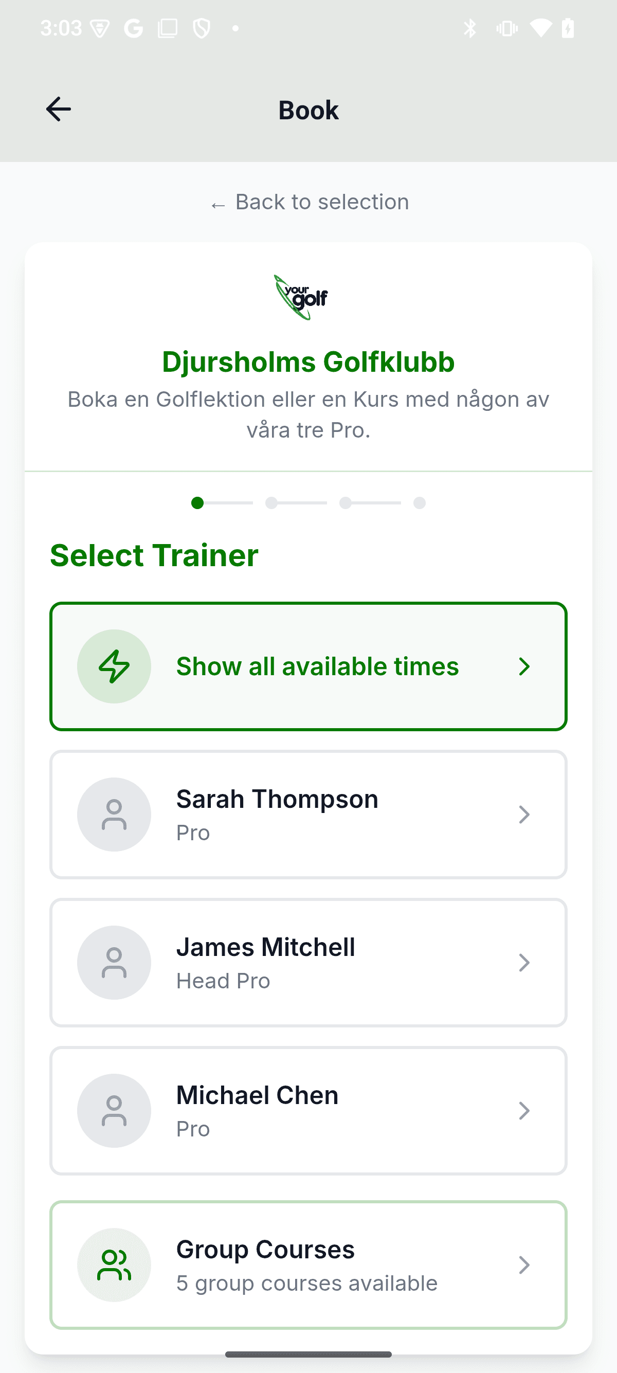 YourGolf Player - find and book your coach